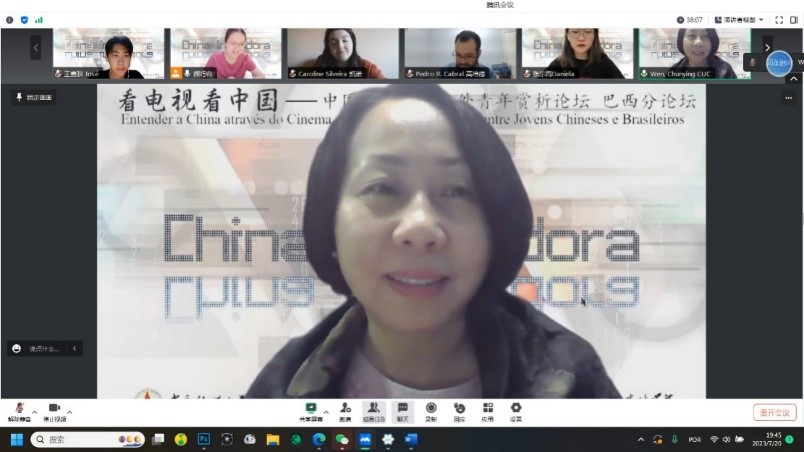 中國傳媒大學(xué)外國語言文化學(xué)院院長文春英教授。 論壇截圖
