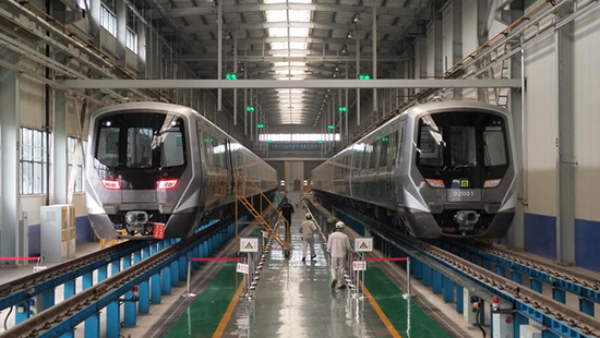 石家莊地鐵二號(hào)線列車。 中車齊車集團(tuán)石家莊公司供圖