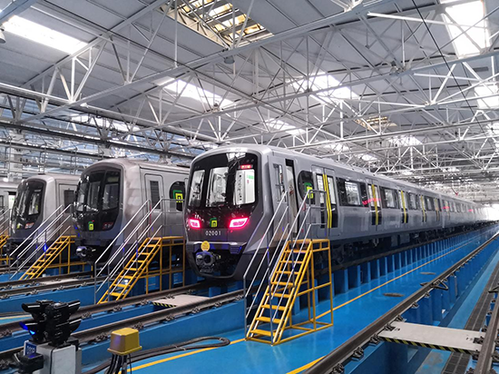 石家莊地鐵二號(hào)線列車。 中車齊車集團(tuán)石家莊公司供圖