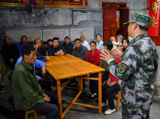 民兵學(xué)習(xí)宣講。受訪單位供圖