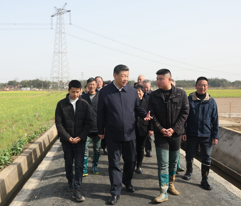 2024年3月19日，習(xí)近平總書記在湖南常德港中坪村考察。