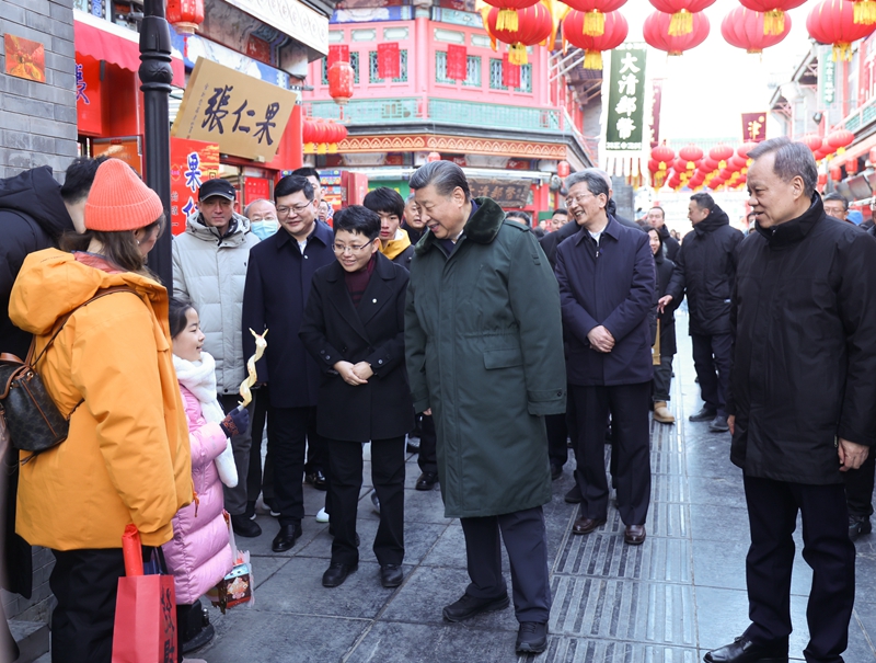 2024年2月1日，習(xí)近平總書記在天津古文化街考察。