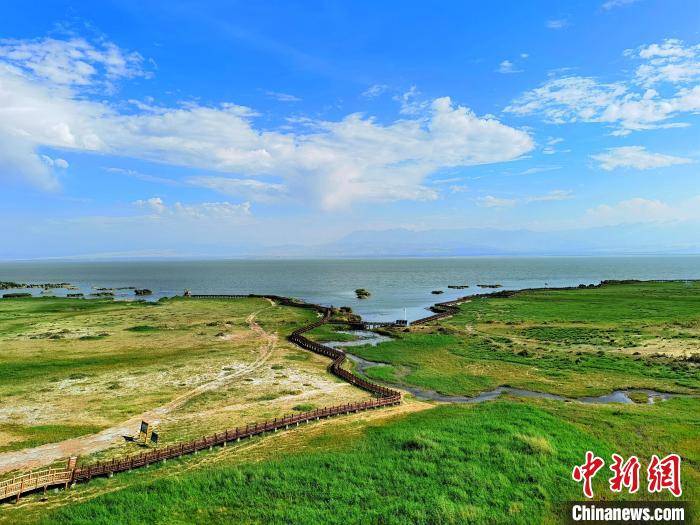 圖為航拍都蘭湖國家濕地公園?！∑钤鲚?攝