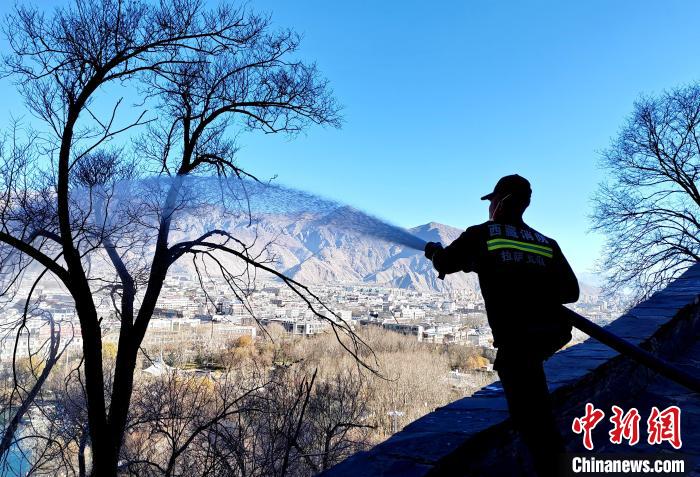 12月6日，布達(dá)拉宮消防救援大隊(duì)在布達(dá)拉宮山體林草區(qū)域開展?jié)窕ぷ?。　劉?攝